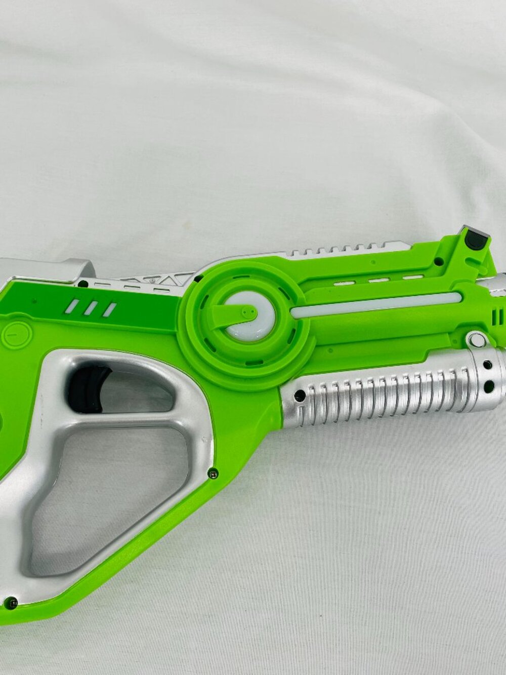 Vintage Target Attack Green and Silver Toy Blaster Gun